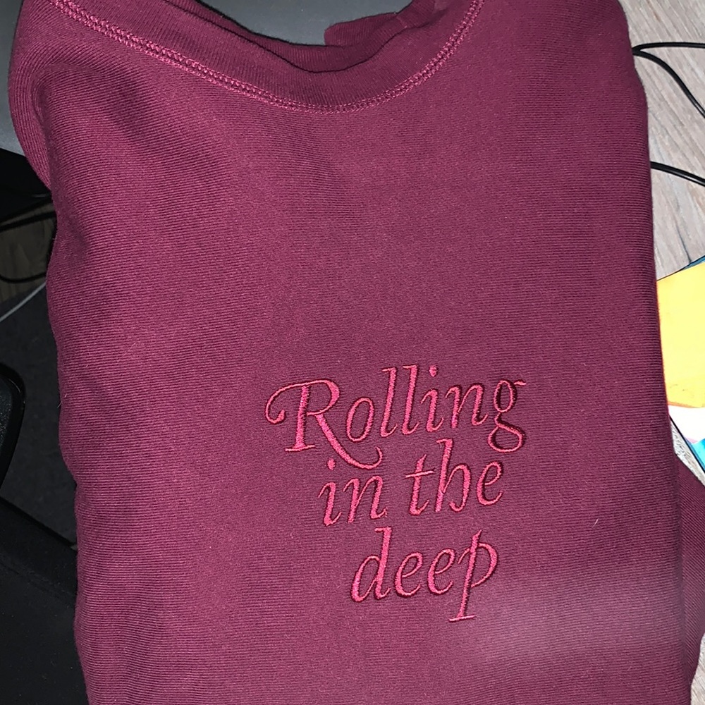 - Official Adele crewneck burgandy sweatshirt from concert in Vegas